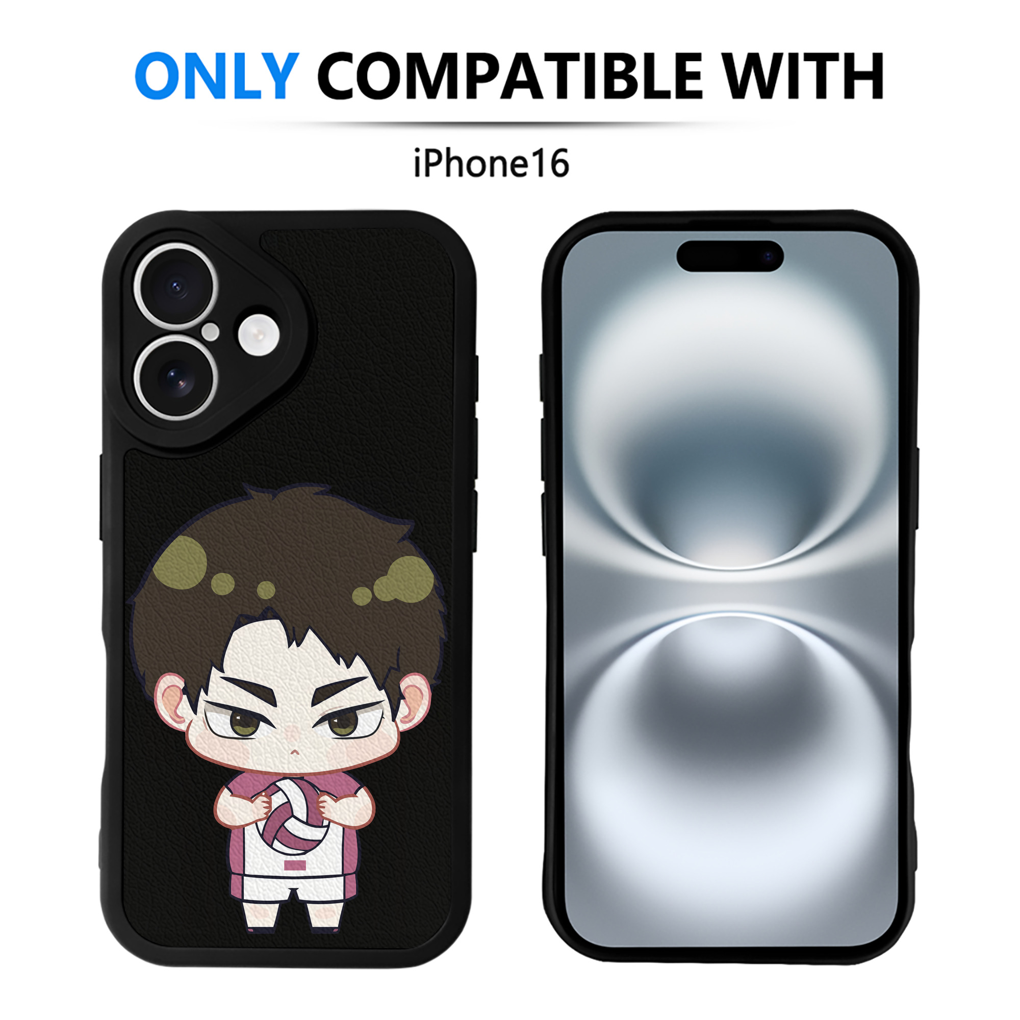 （画像用） ハイキュー!! Haikyu!! 【iPhone 16シリーズ対応】シリコンスマホケース（レザー調） 材質：シリコン